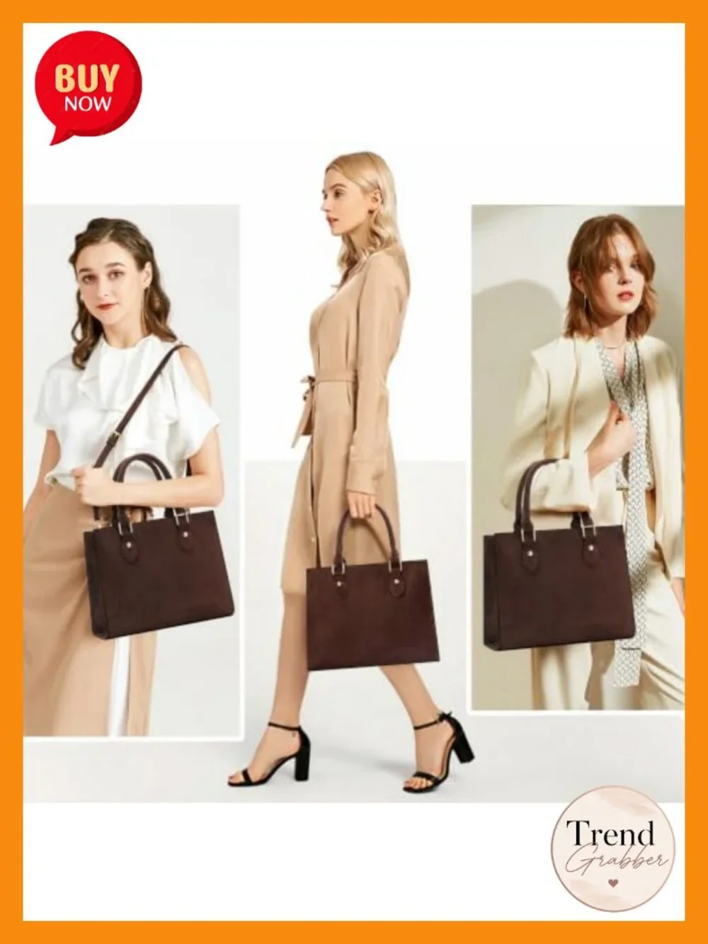 PU Leather Satchel Crossbody Handbag Vegan Top Handle Shoulder Bag